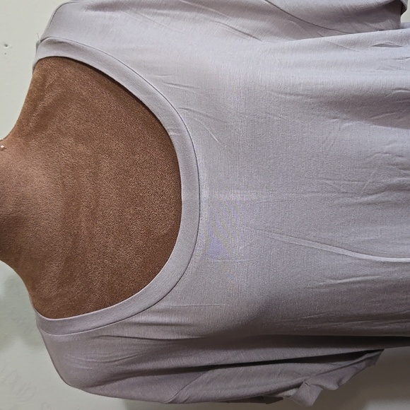 NWT!! Mono B Taupe Muscle Sleeve T-Shirt Size 3X Round Neck Stretch - Picture 2 of 8